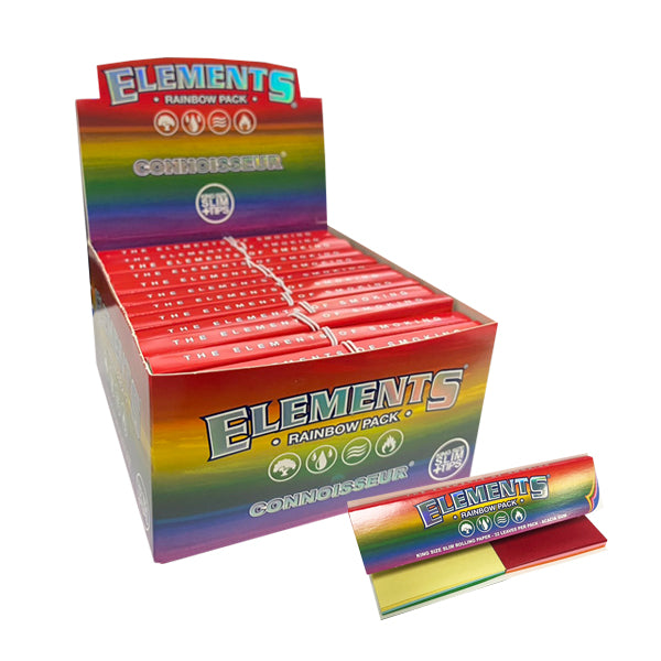 Elements Rainbow Connoisseur - Rolling Papers and Tips Box
