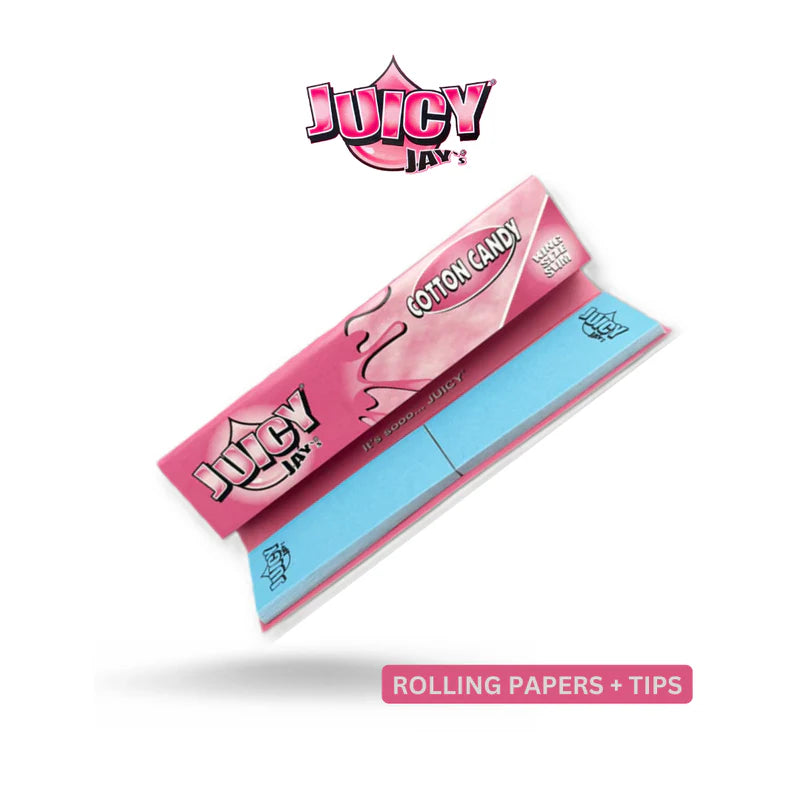 Juicy Jay’s Connoisseur King Size Rolling Papers & Tips Cotton Candy