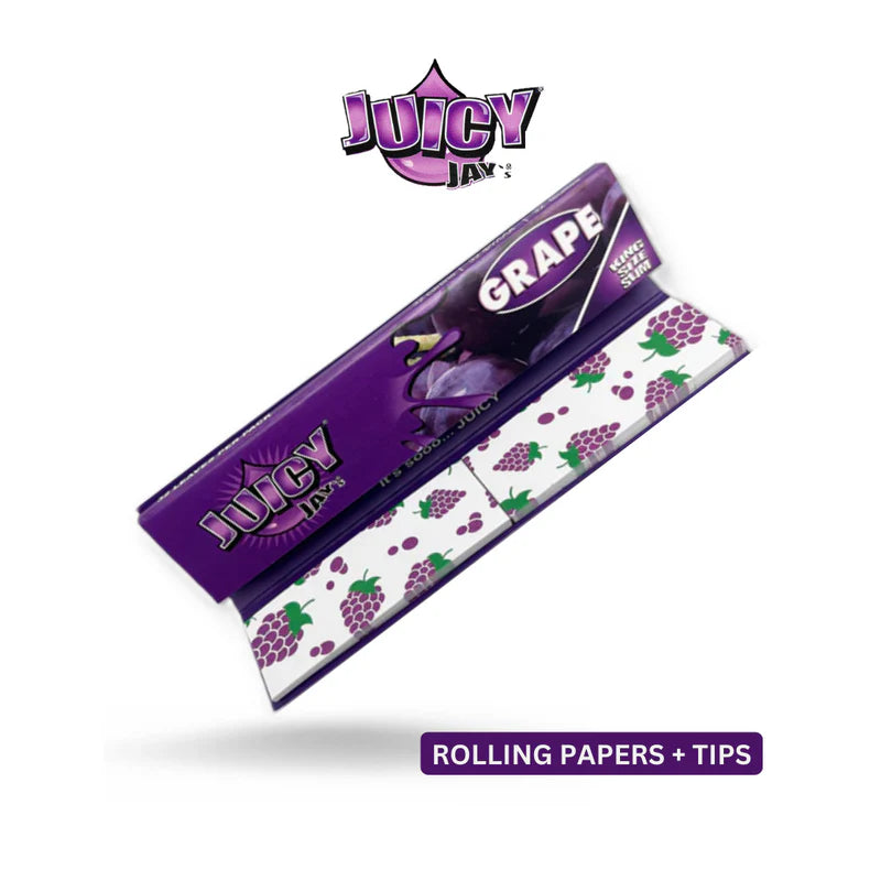 Juicy Jay’s Connoisseur King Size Rolling Papers & Tips Grape