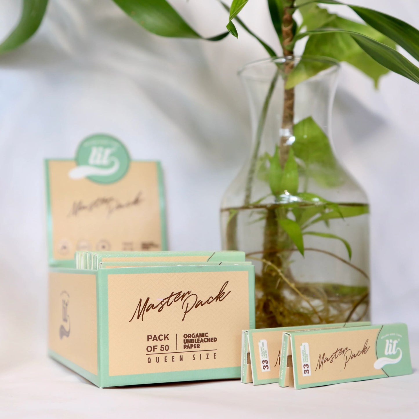 LIT Master Pack Ultra Thin 1 1/4 Size Rolling Paper - Brown