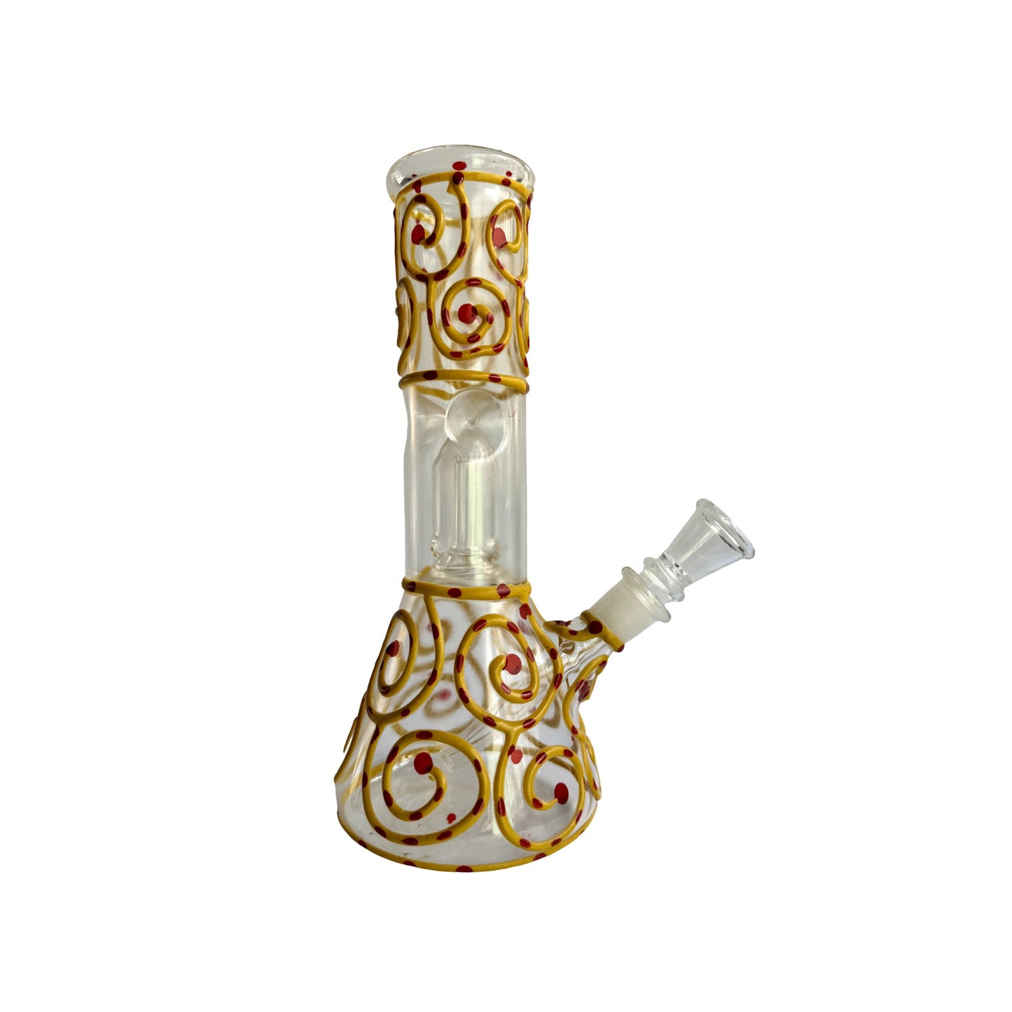 Multi-colored Glass Bong - Yellow Spiral