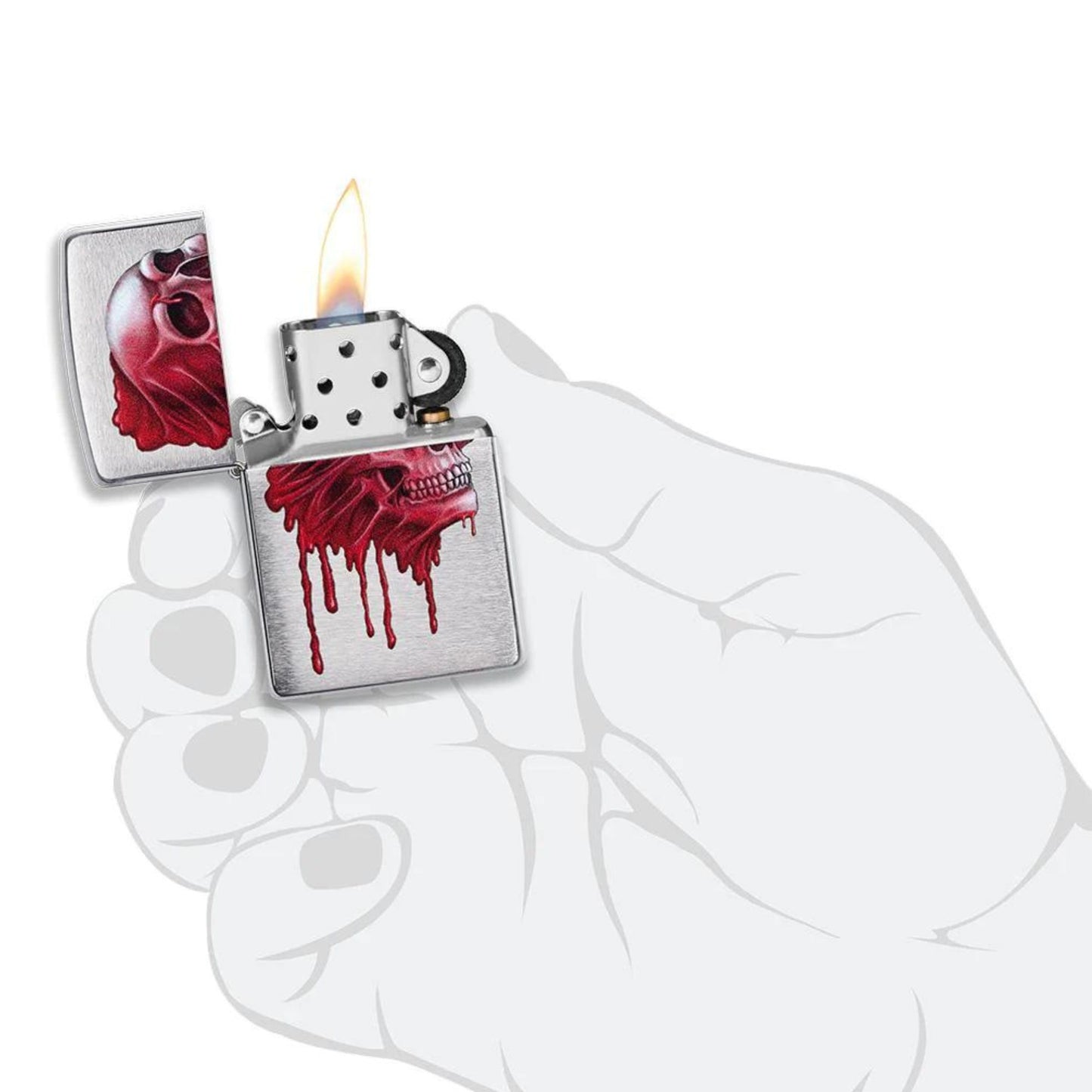 ORIGINAL ZIPPO BLOODY SKULL POCKET LIGHTER