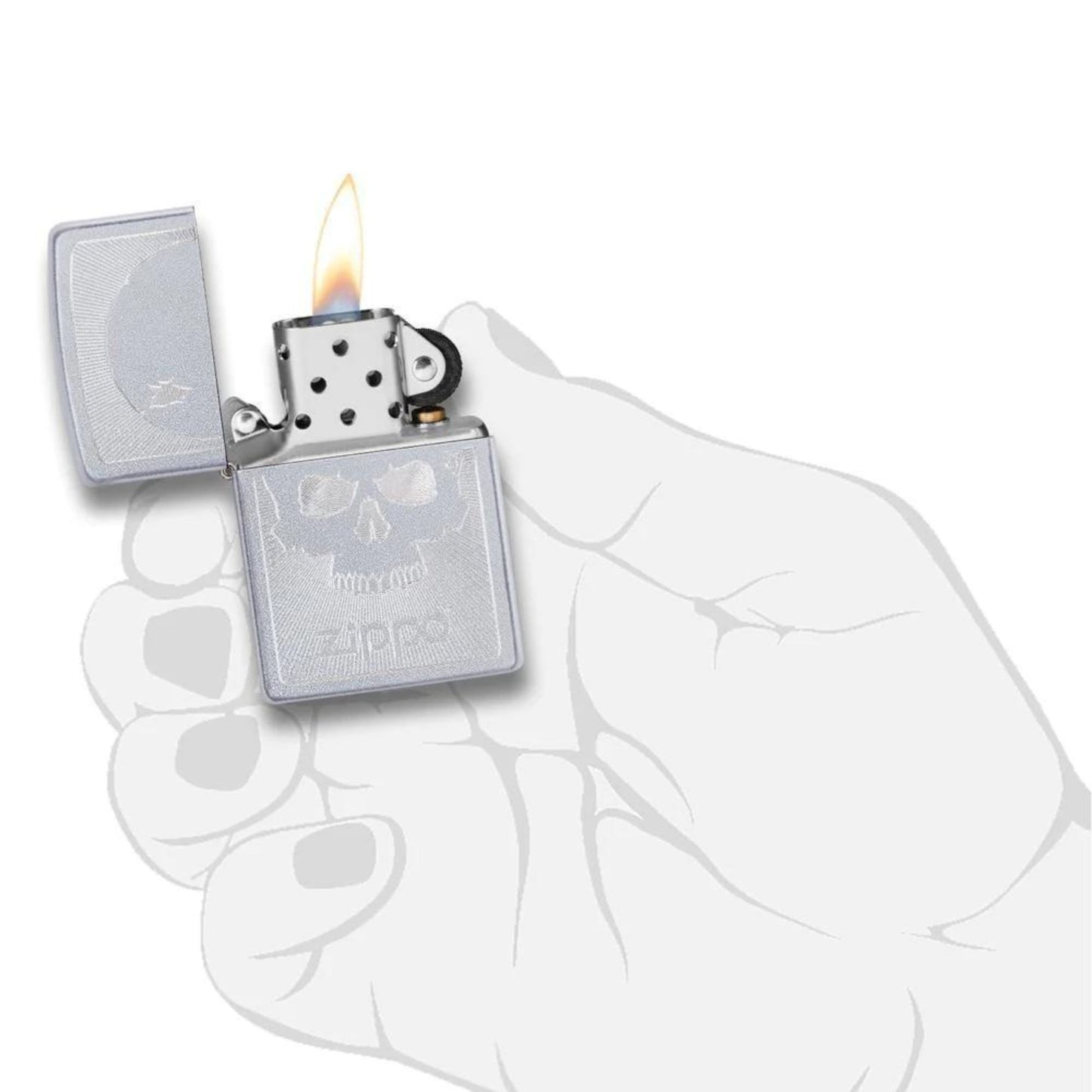 ZIPPO Skull With Lines Windproof Lighter