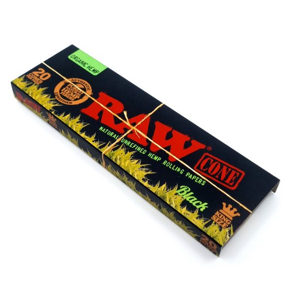RAW Black Organic Hemp King Size Pre-Rolled Cones
