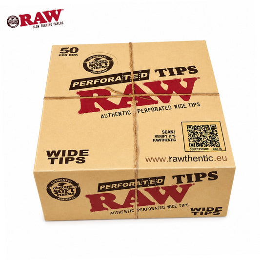 Raw Perforated Wide Filter Tips - Pack of 50