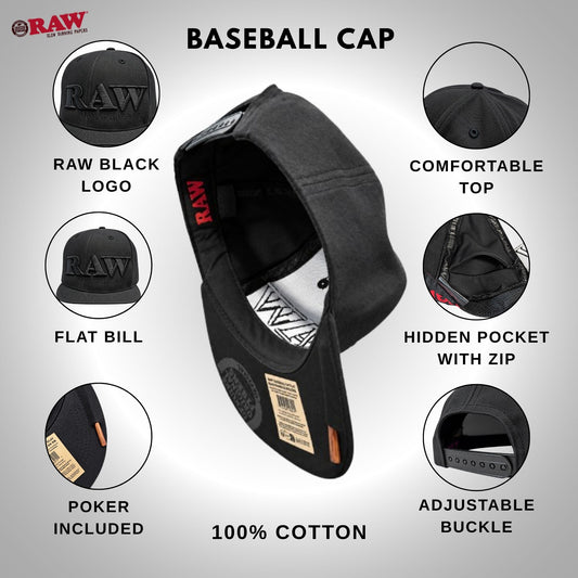 Raw-Plain-Black-Baseball-Poker-Cap