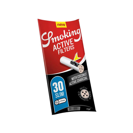 SMOKING Activated Charcoal Filters 6mm x 27mm - Pack of 30