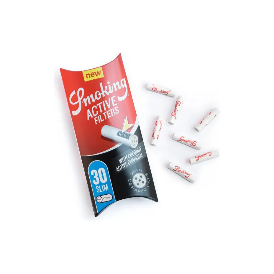 SMOKING Activated Charcoal Filters 6mm x 27mm - Pack of 30