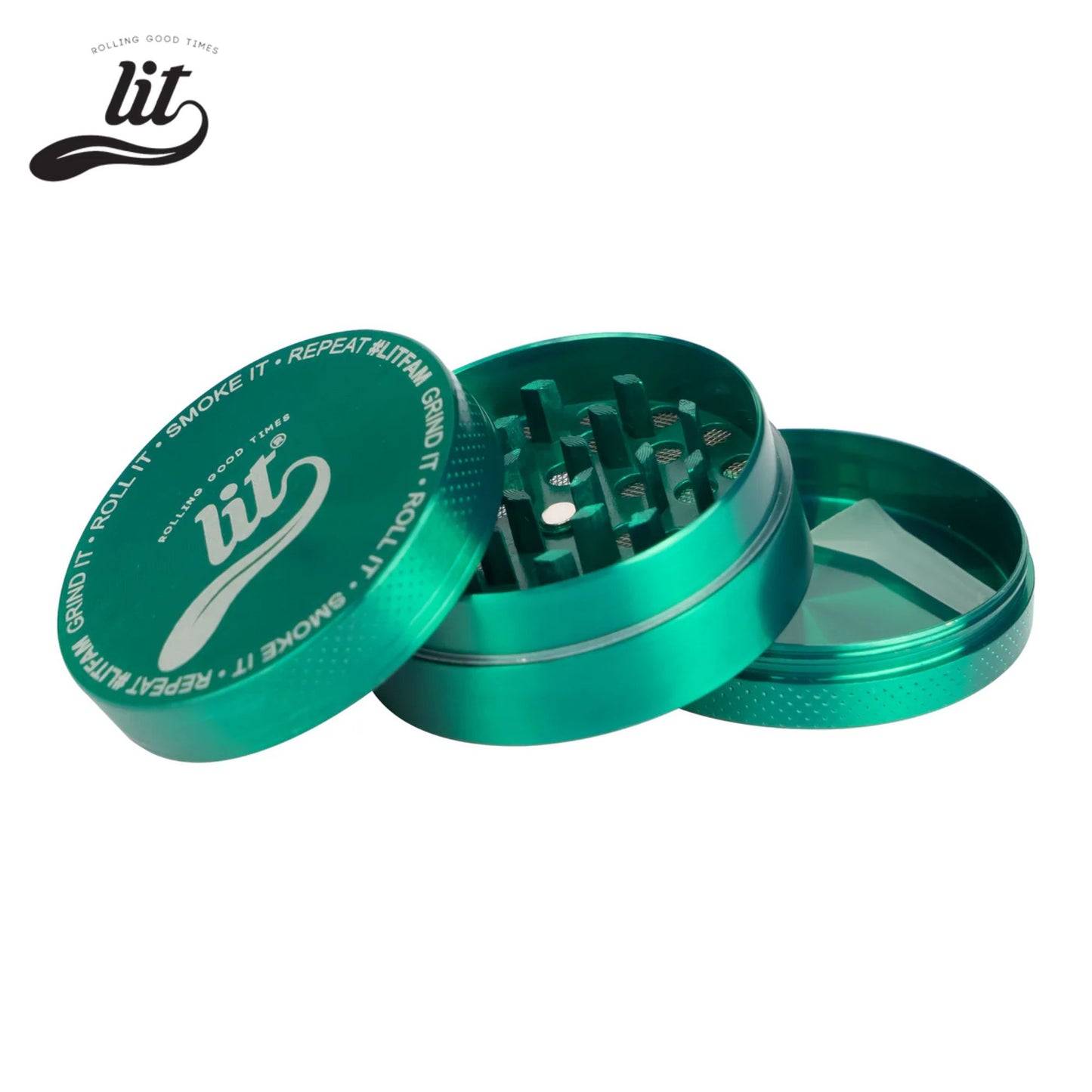 Lit Herb Grinder 55 MM | Green Crusher