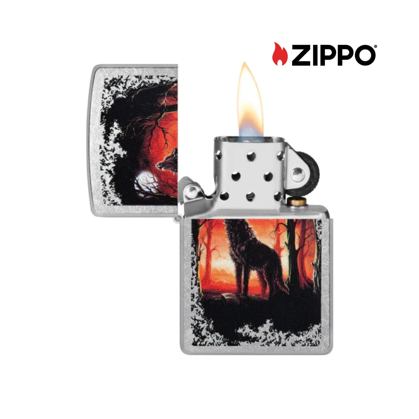 ZIPPO Wolf Moon Trees Windproof Lighter