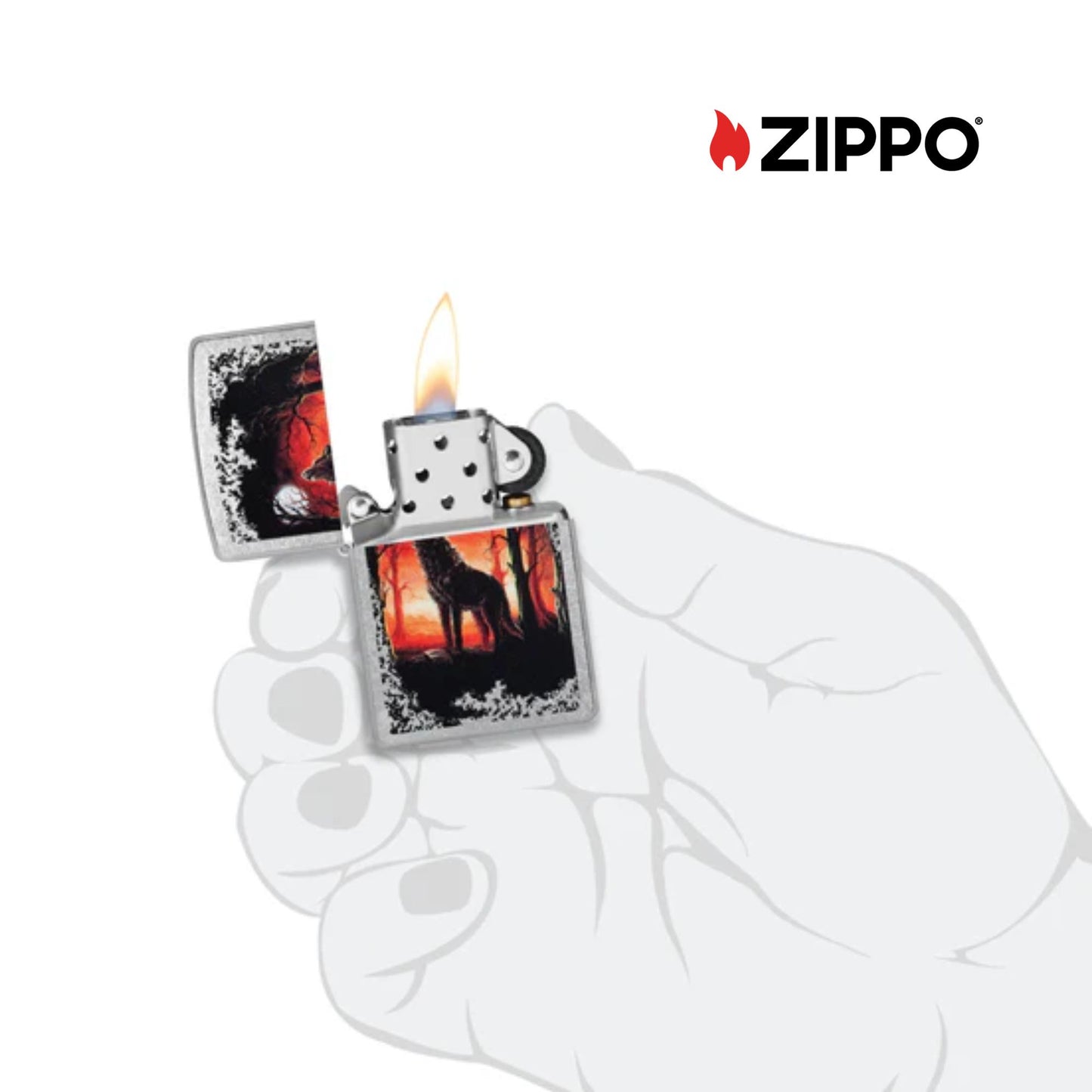 ZIPPO Wolf Moon Trees Windproof Lighter