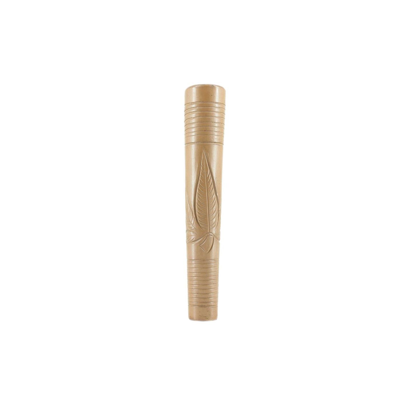 Brown Clay Chillum Cannabis Leaf