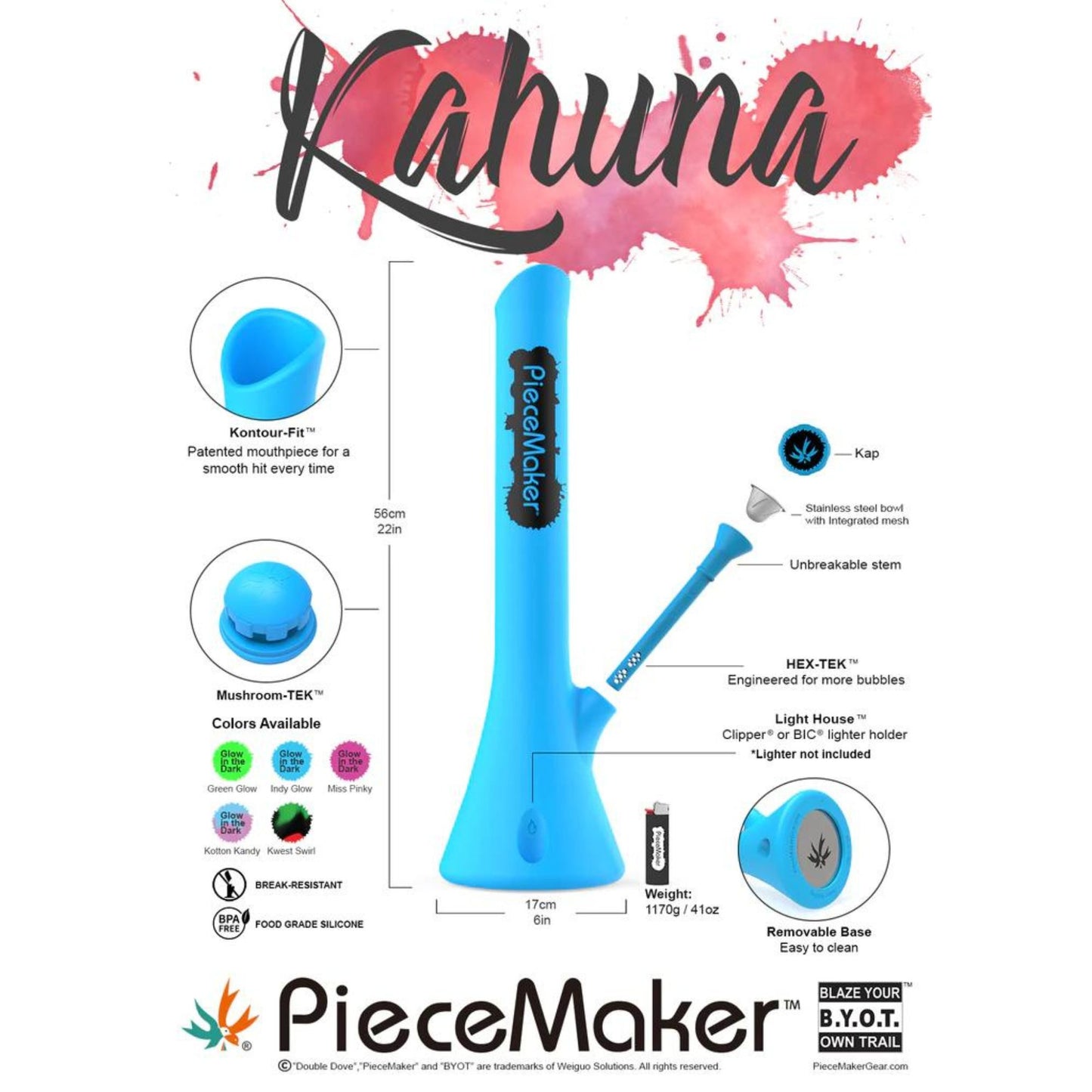PIECEMAKER KAHUNA SILICONE BONG