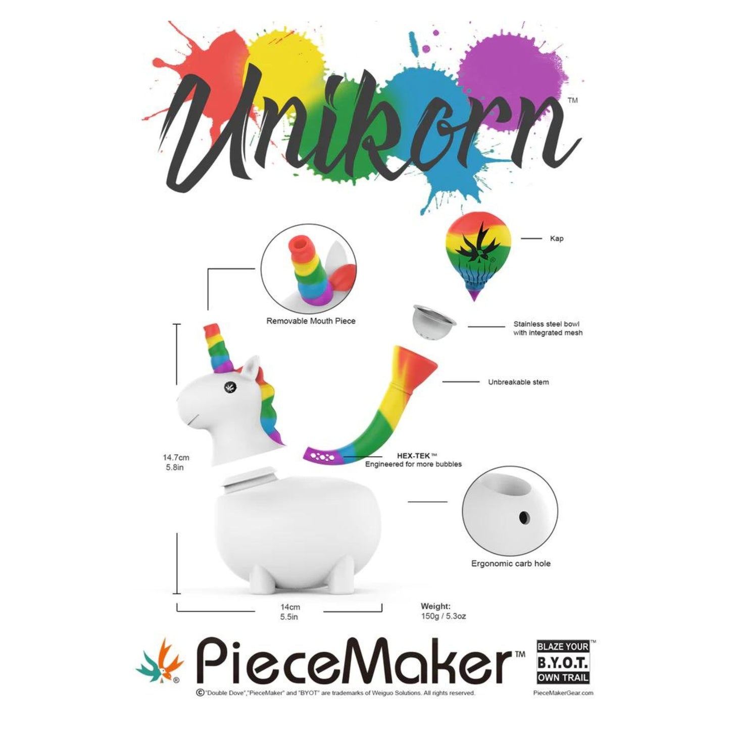 PIECEMAKER UNIKORN SILICONE BONG