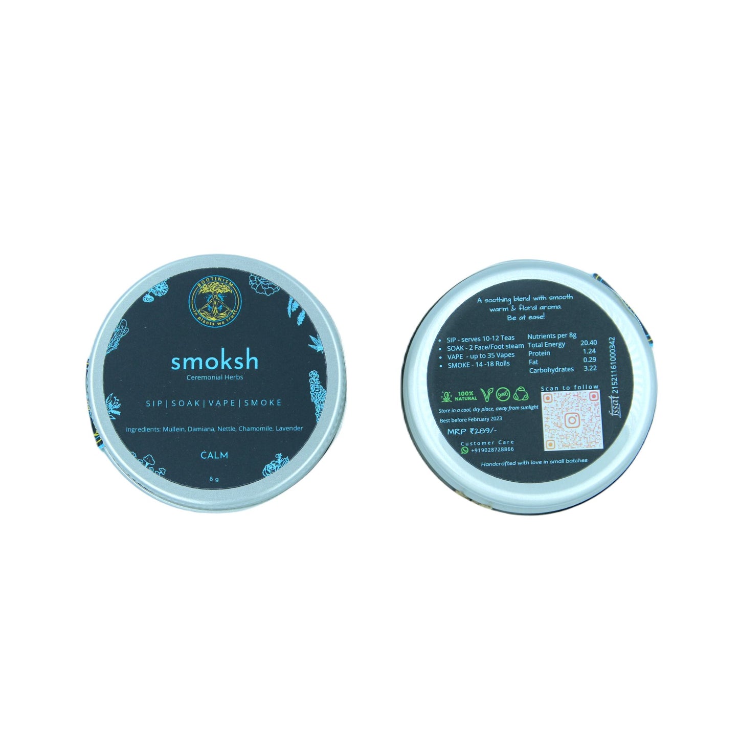 SMOKSH CALM Herbal Smoking Blend 8g HighJack India