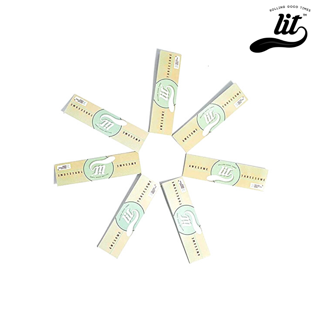 LIT Awesome Threesome King Size Brown Smoking Paper-Pack of 50 - HighJack