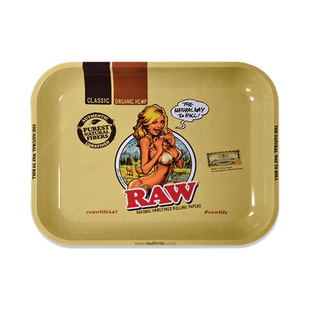 RAW GIRL Metal Rolling Tray-Large - HighJack