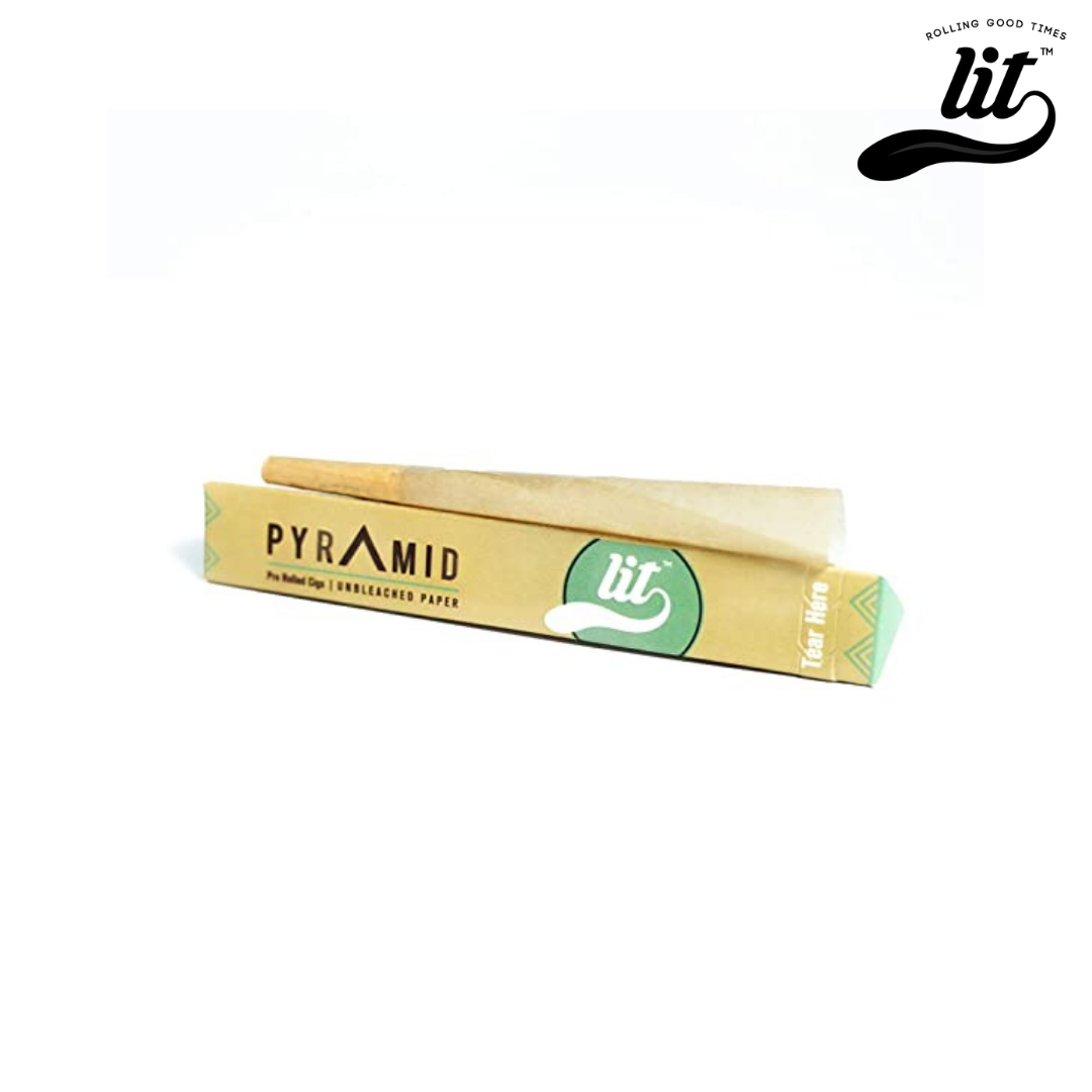 LIT Pyramid Unbleached Brown Pre-Rolled Cone-62 cones - HighJack