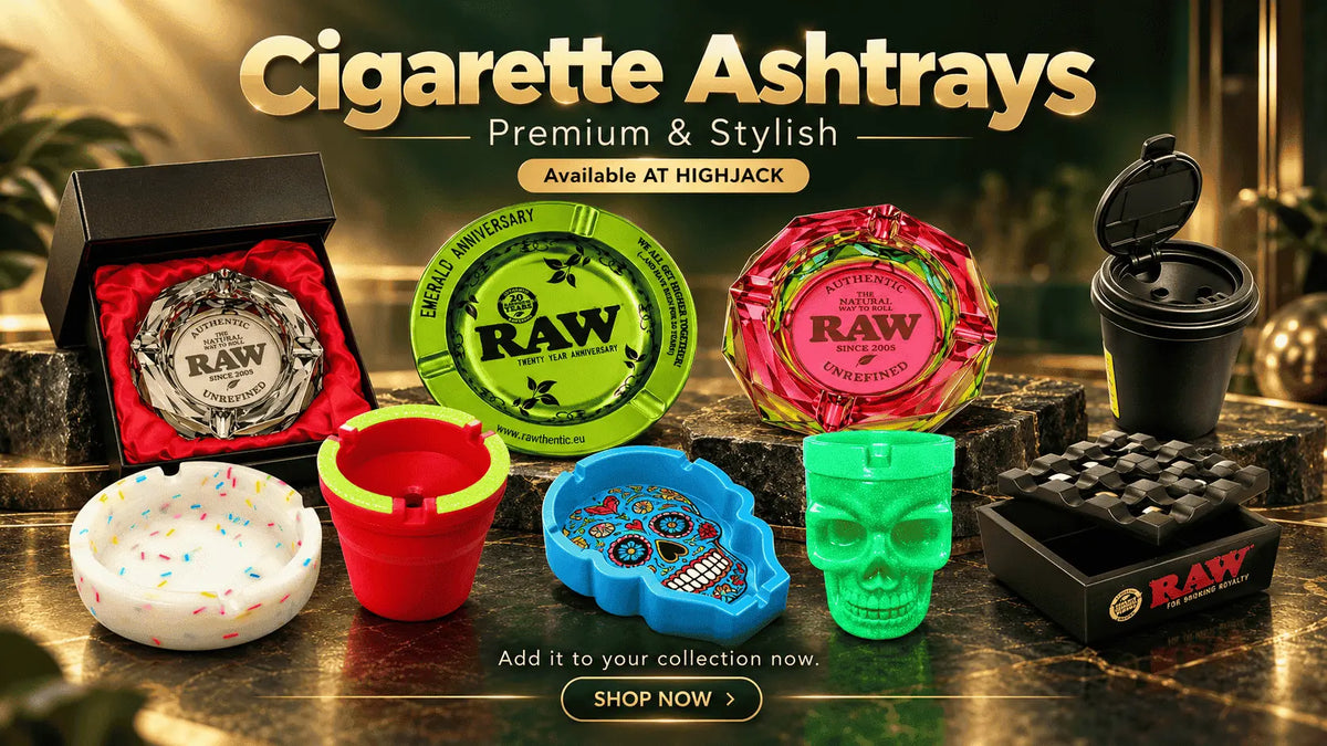 Cigarette Ashtrays - Glass, Metal, Silicone Collection