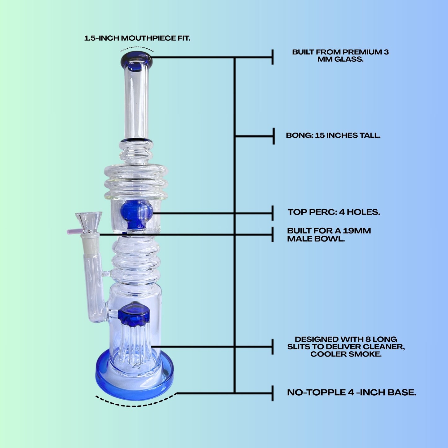  Percolator Glass Bong
