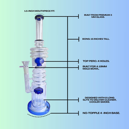  Percolator Glass Bong