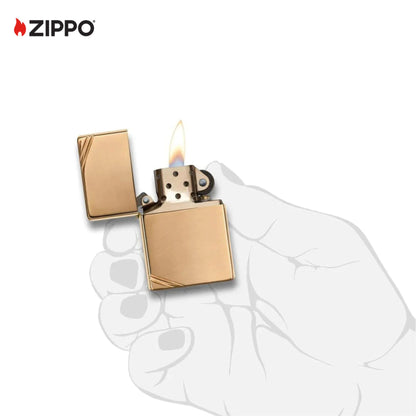 Zippo Gold Lighter | High Polish Brass Vintage Windproof Lighter | Premium Metal Body