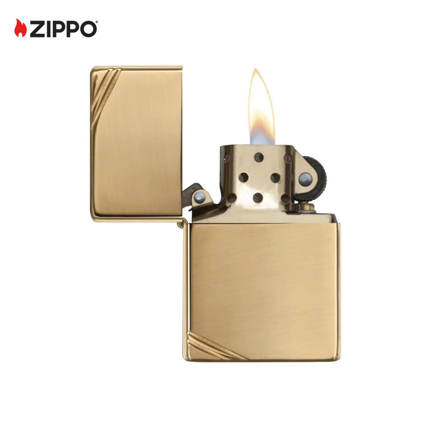 Zippo Gold Lighter | High Polish Brass Vintage Windproof Lighter | Premium Metal Body