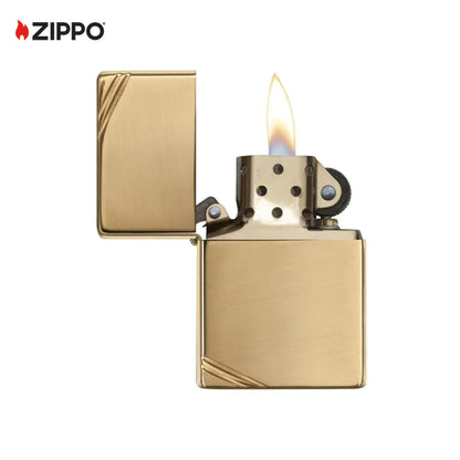 Zippo Gold Lighter | High Polish Brass Vintage Windproof Lighter | Premium Metal Body