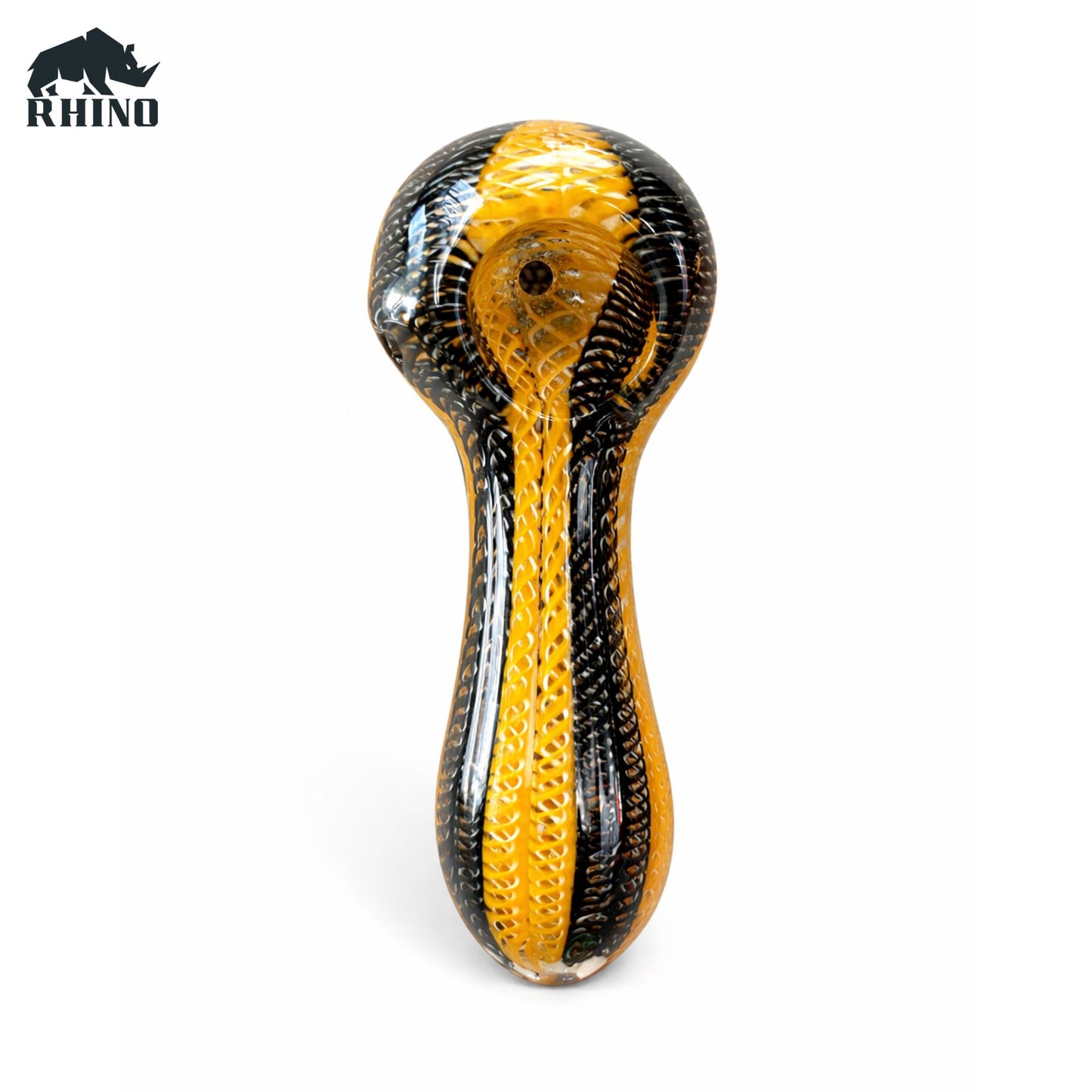 4 Inch Glass Herb Smoking- Black & Yellow