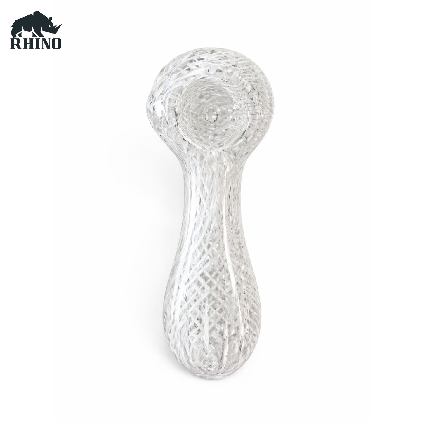 4 Inch Glass Herb Smoking- CLear White 