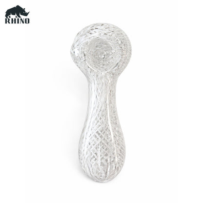 4 Inch Glass Herb Smoking- CLear White 