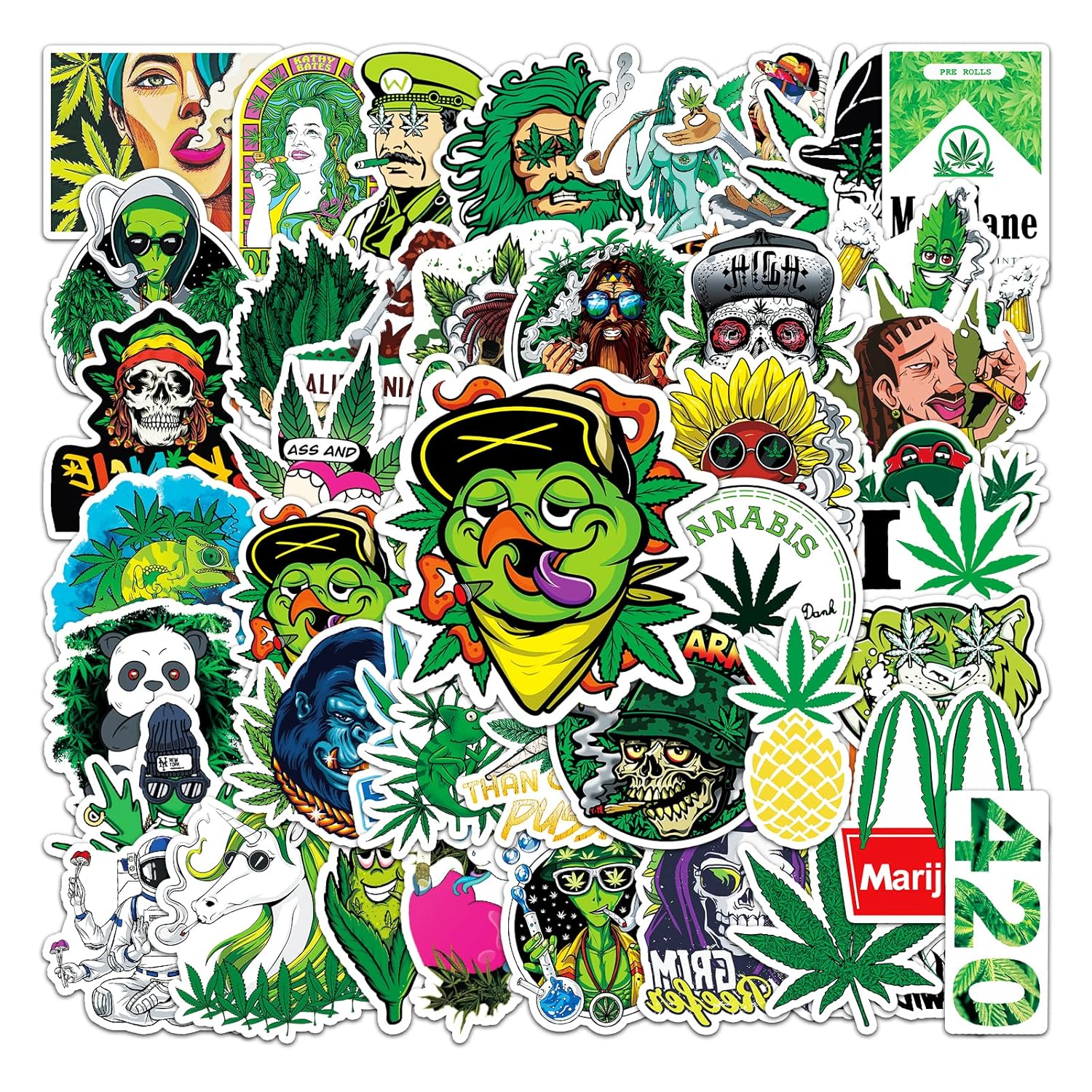 420-themed Stickers - Pack of 50