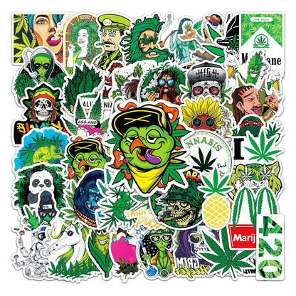 420-themed Stickers - Pack of 50