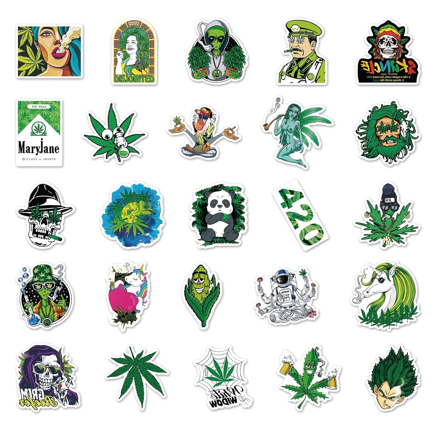 420-themed Stickers - Pack of 50