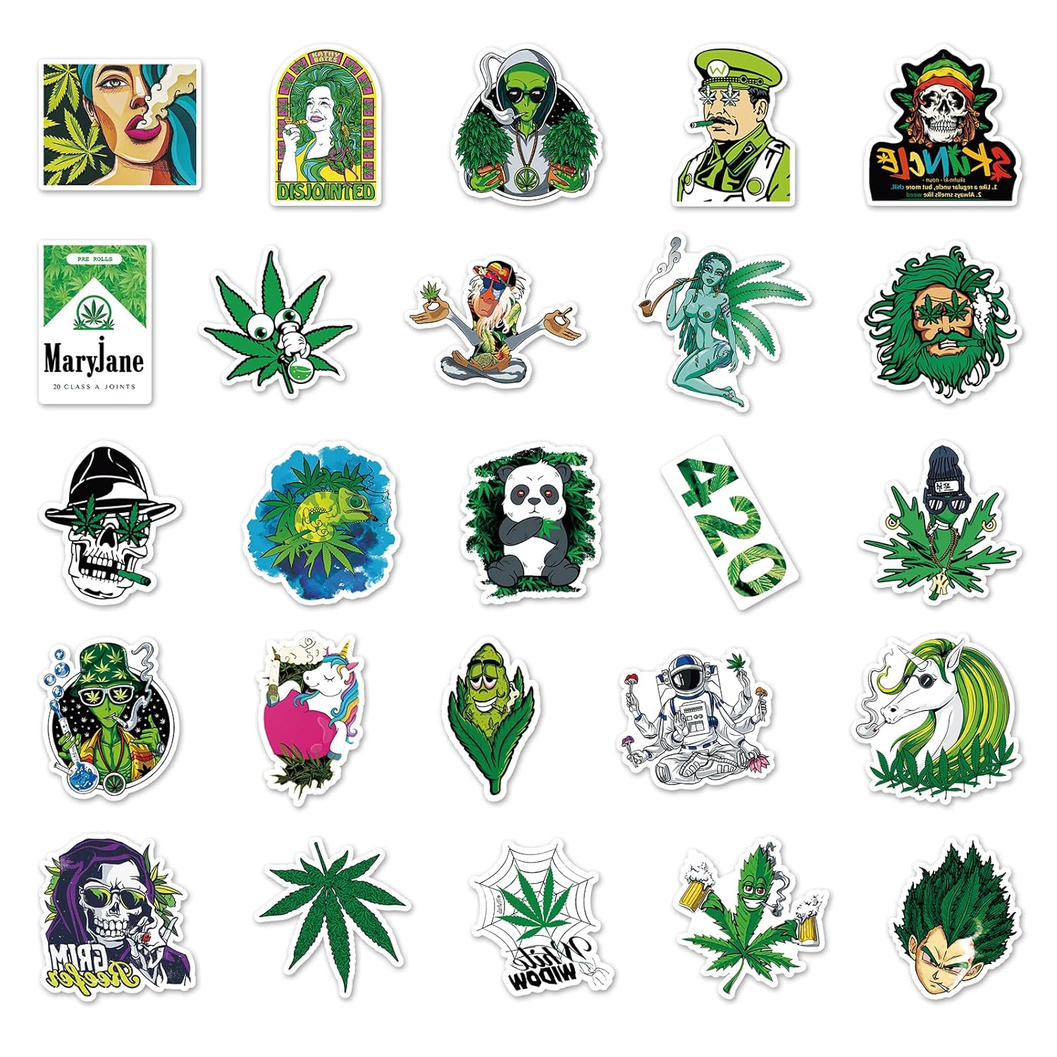 420-themed Stickers - Pack of 50