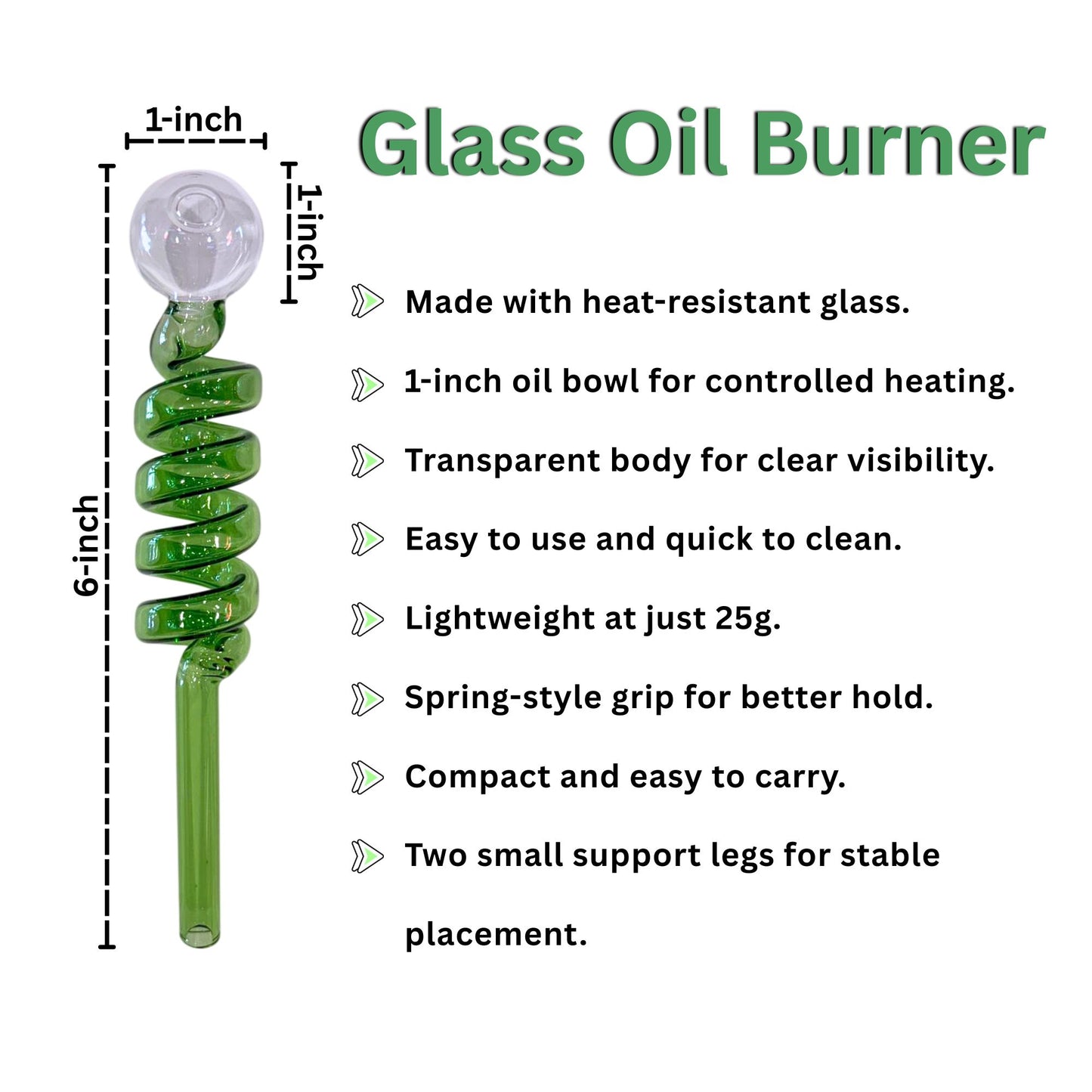 6-inch Glass Oil Burner Pipe