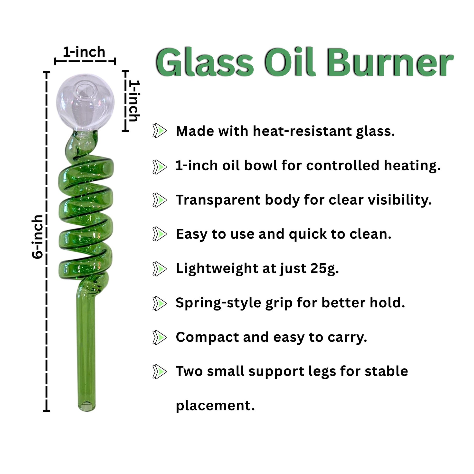 6-inch Glass Oil Burner Pipe