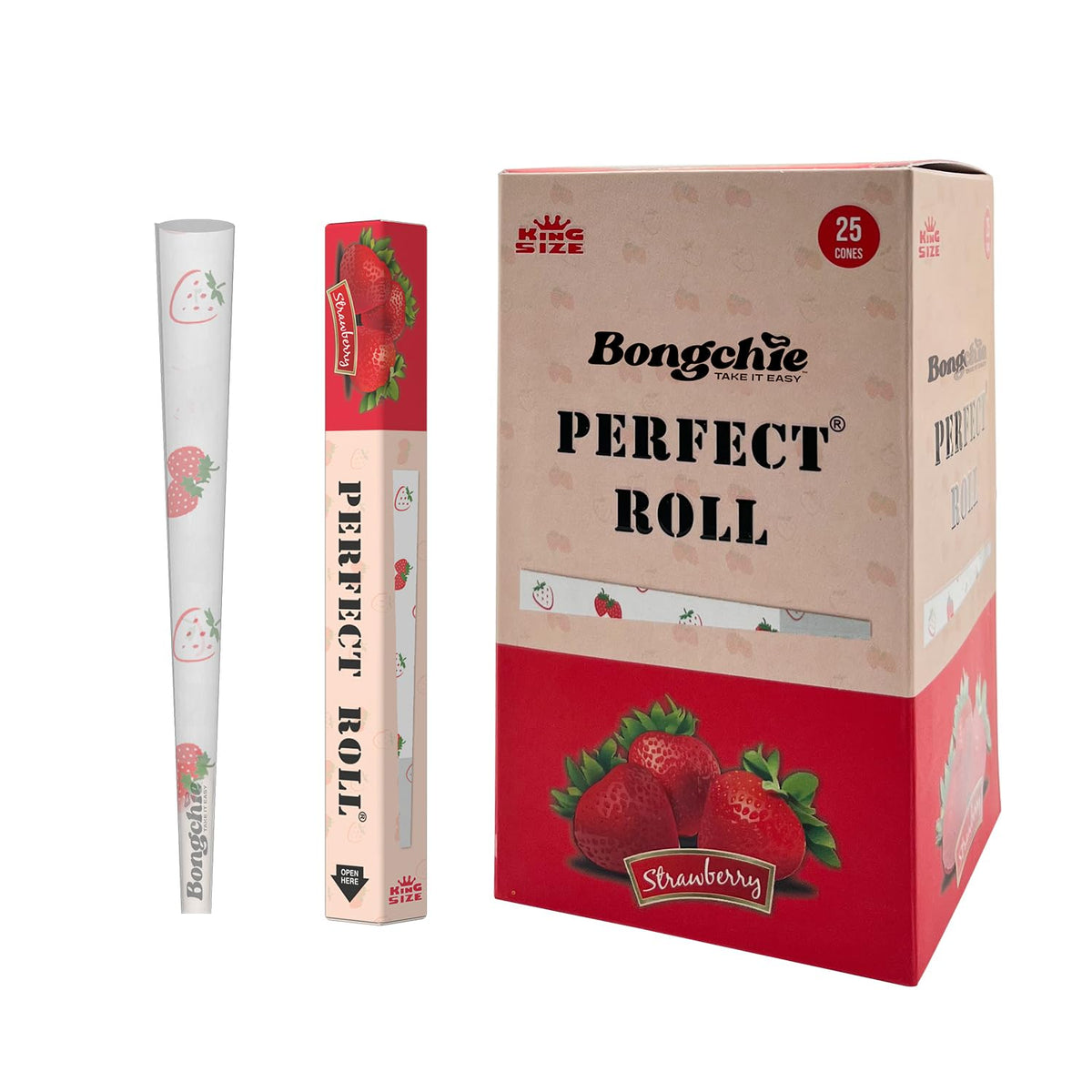 Perfect Roll Bongchie Perfect Roll Pre-Rolled Cones – Strawberry Flavored King Size ...