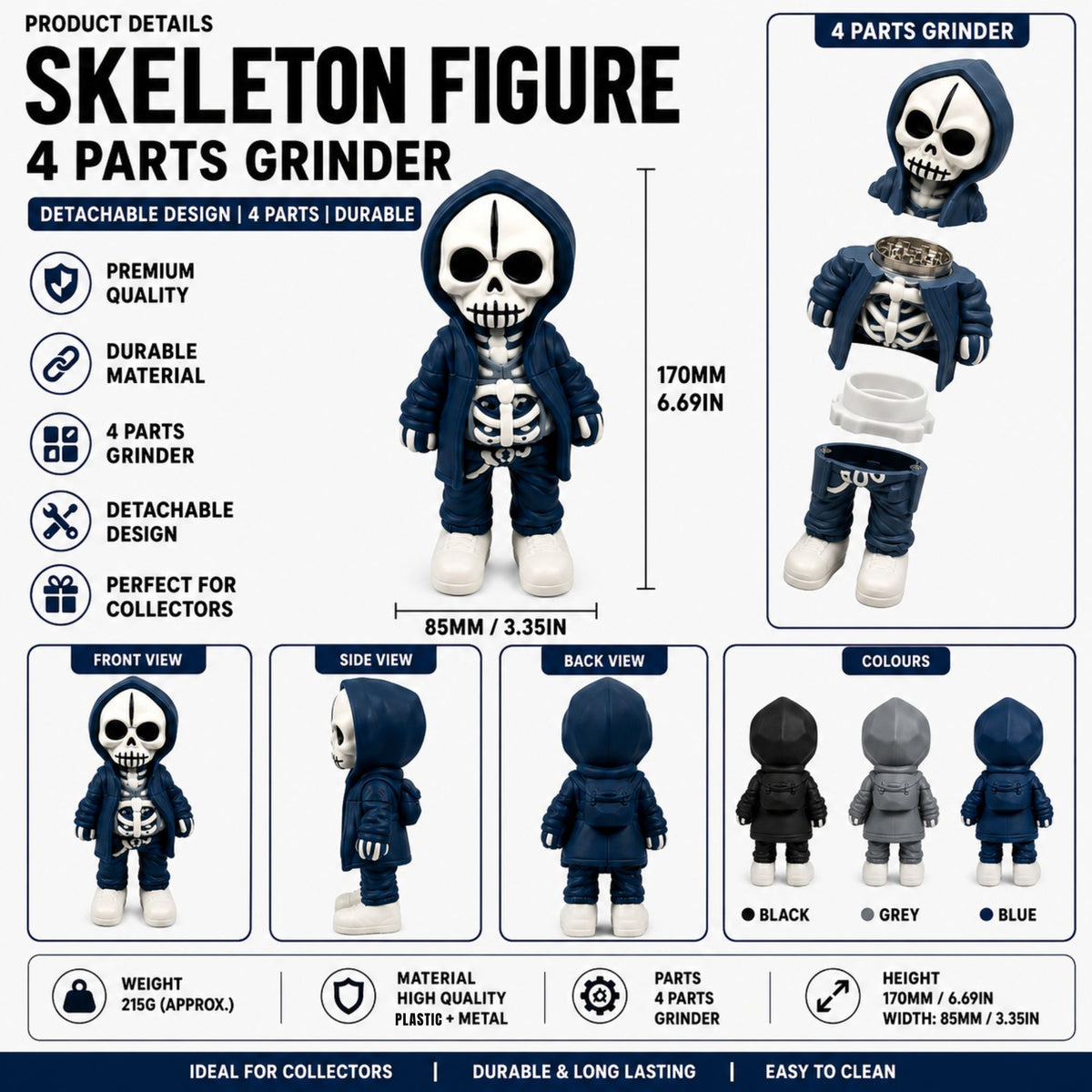 4 Part Cool Skeleton Grinder