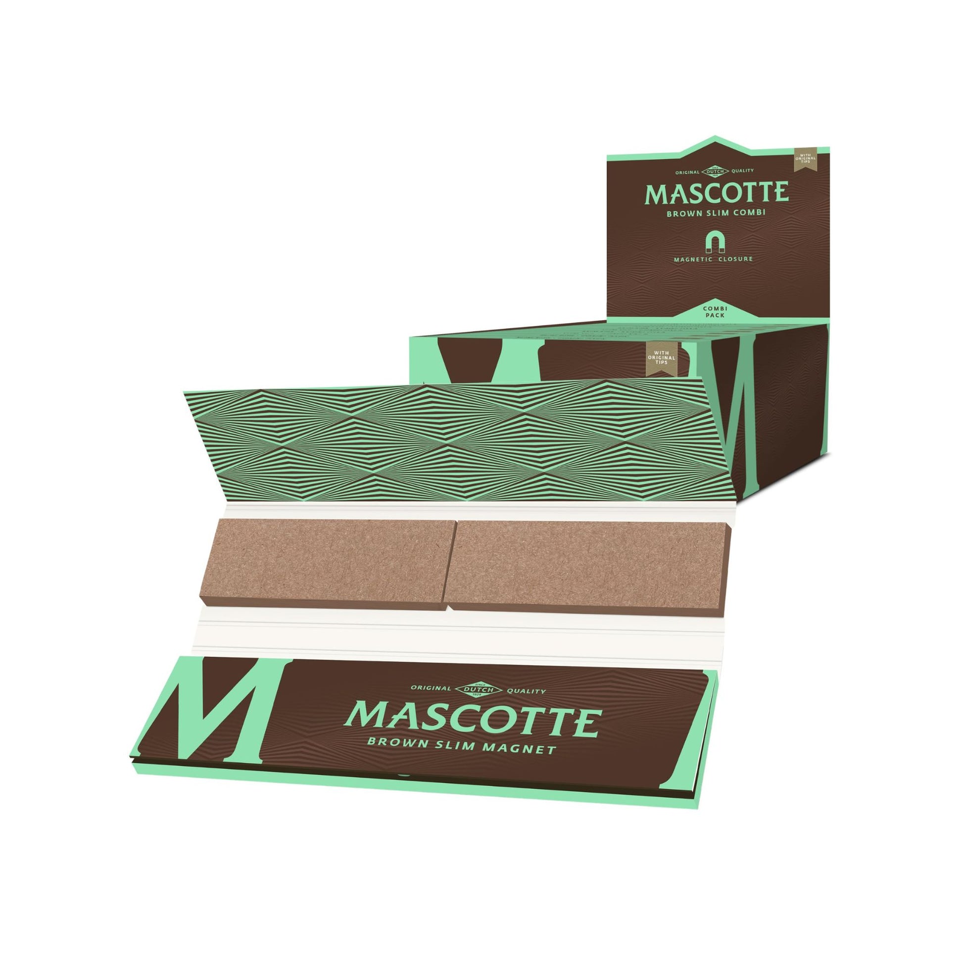 Mascotte Brown Combi Pack Rolling Papers with Tips Open Pack