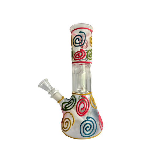 Multi-colored Glass Bong - Spiral