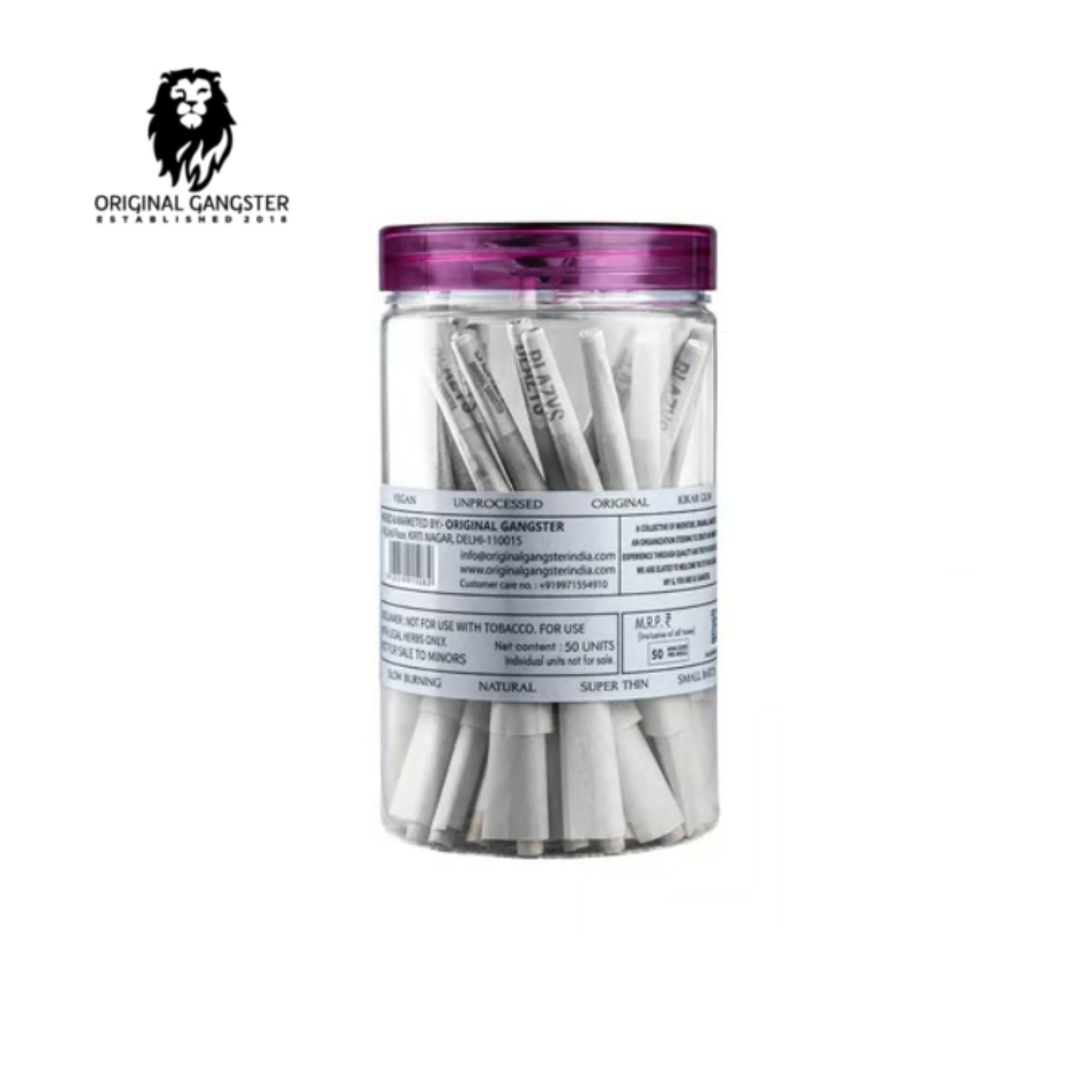 ORIGINAL GANGSTER Blazys Pre-Rolled Cones - Jar of 50