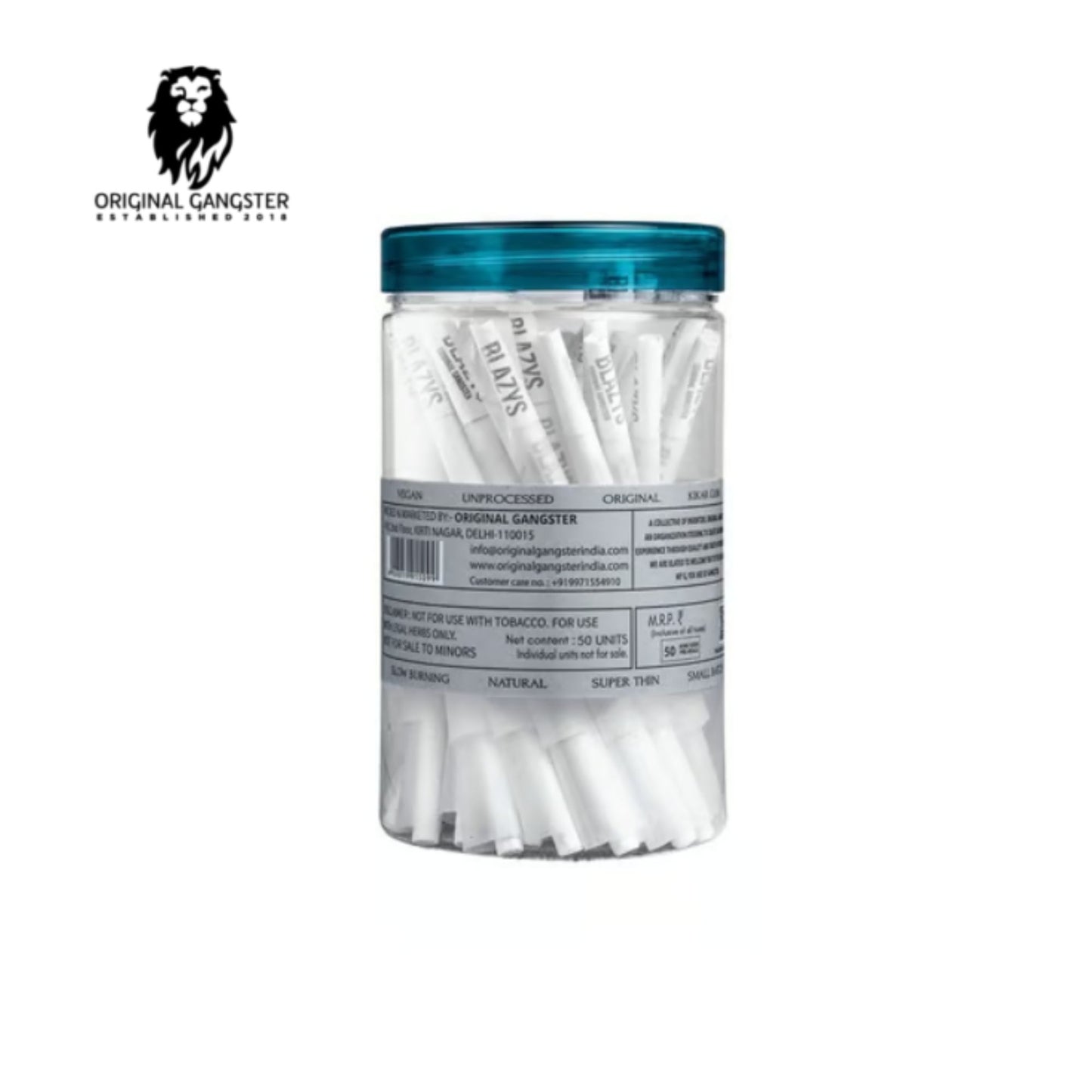 ORIGINAL GANGSTER Blazys Pre-Rolled Cones - Jar of 50