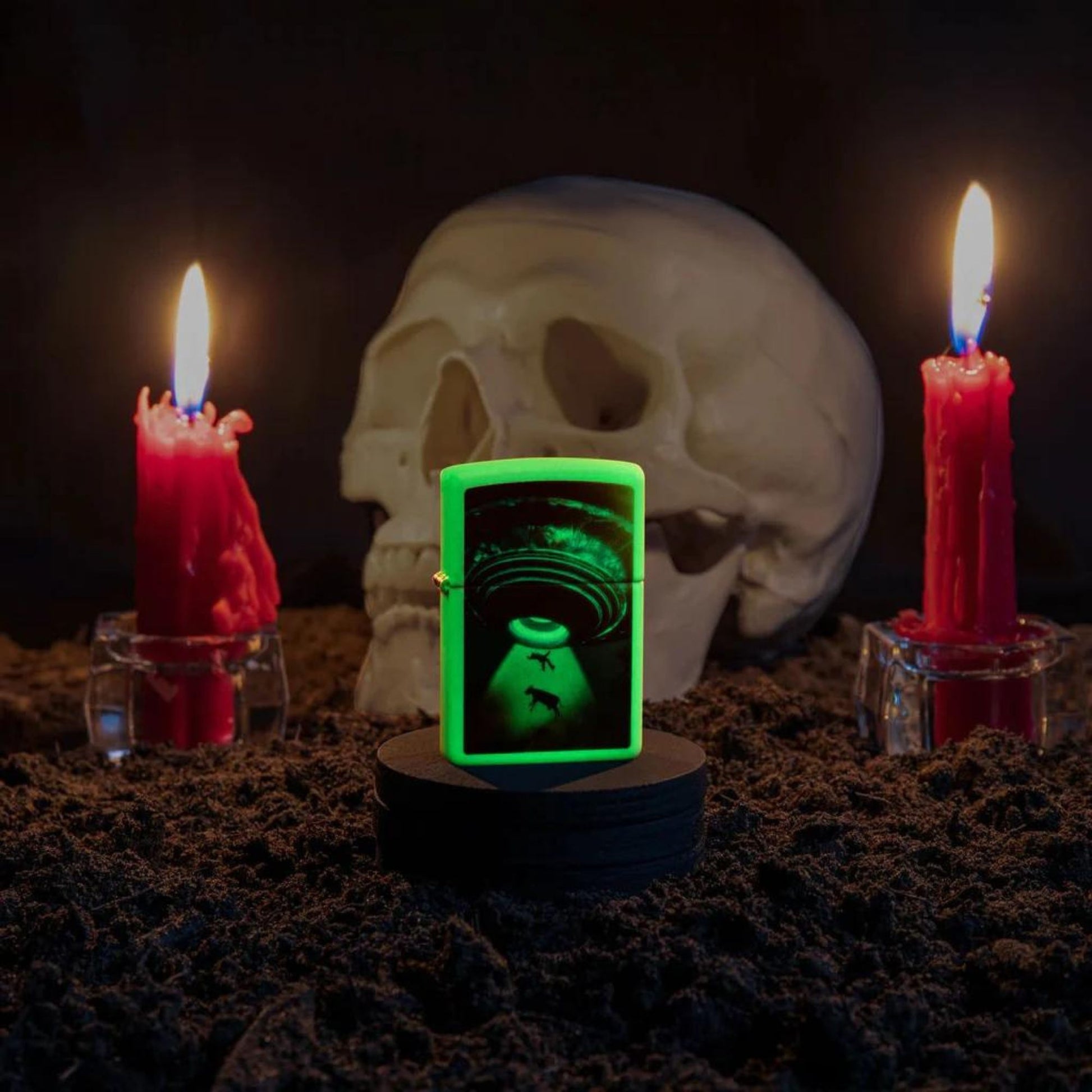 Original ZIPPO UFO Design Glow in the Dark Windproof Lighter 