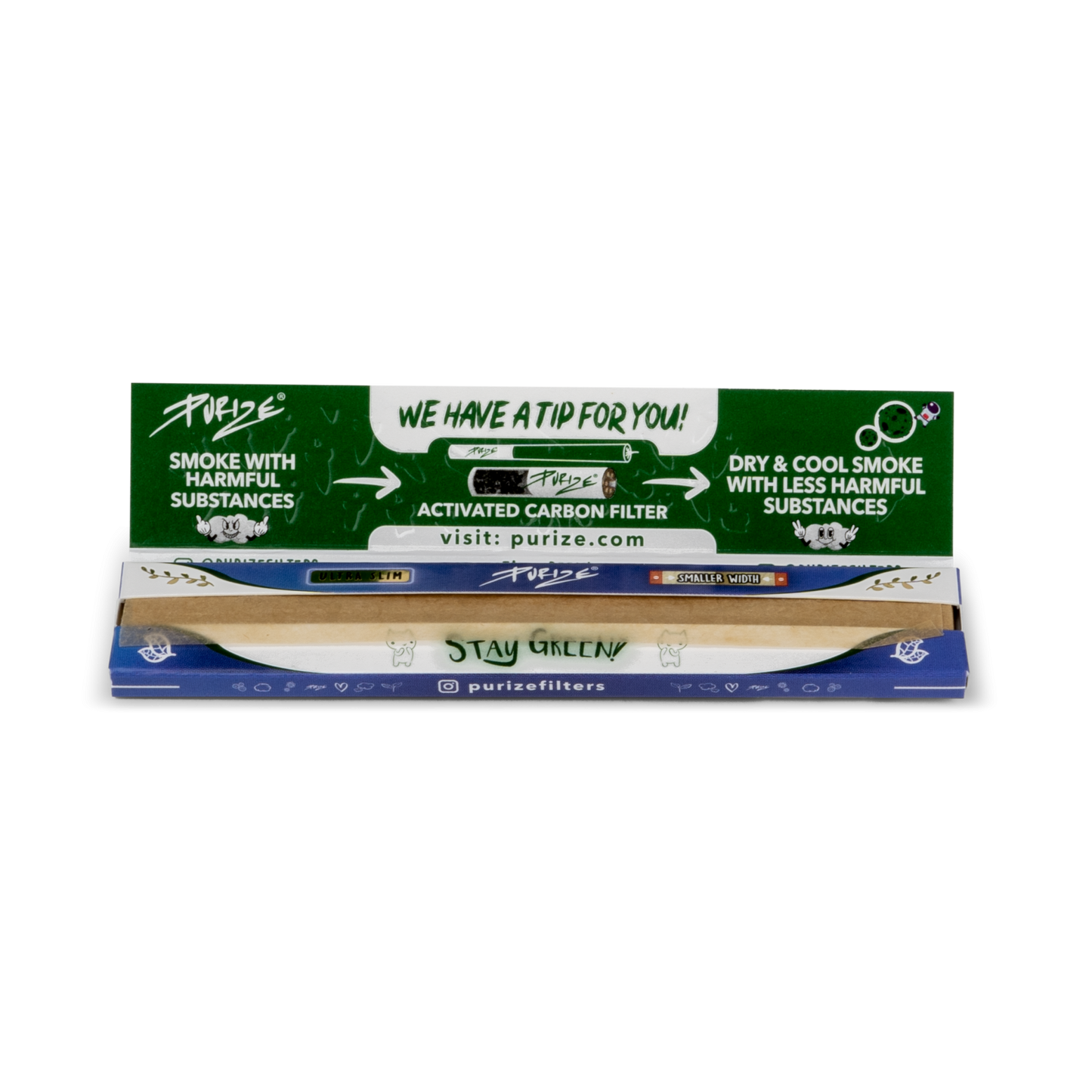 PURIZE® King Size Ultra Slim Rolling Papers Open Pack