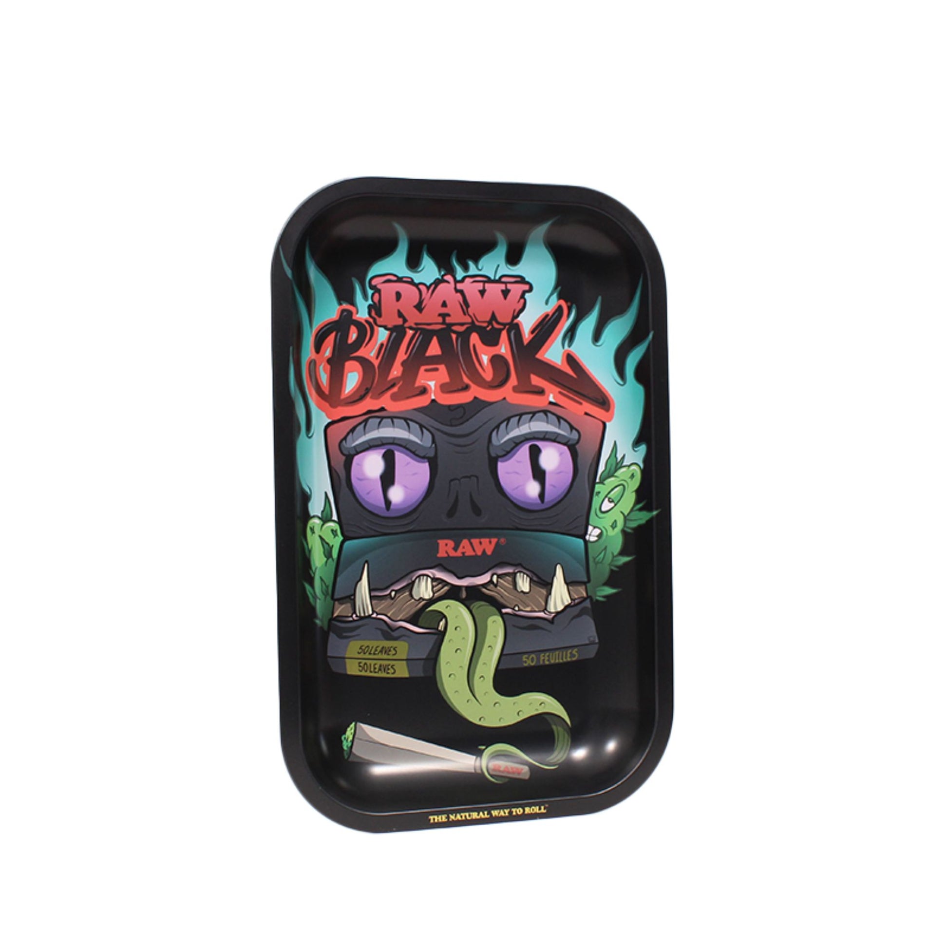 RAW Matte Black Monster Metal Rolling Tray - Small