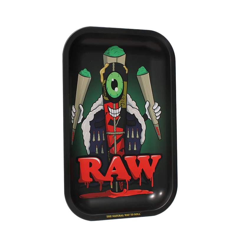 RAW Matte Black Cone Monster Rolling Tray - Small