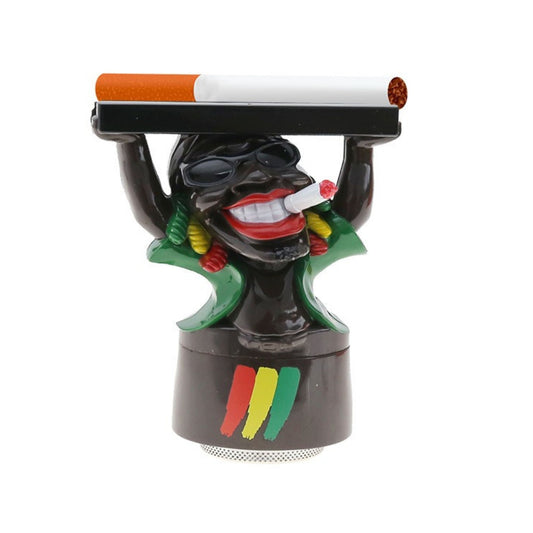 Rastafari Theme Crusher - With Cone Holder Stand