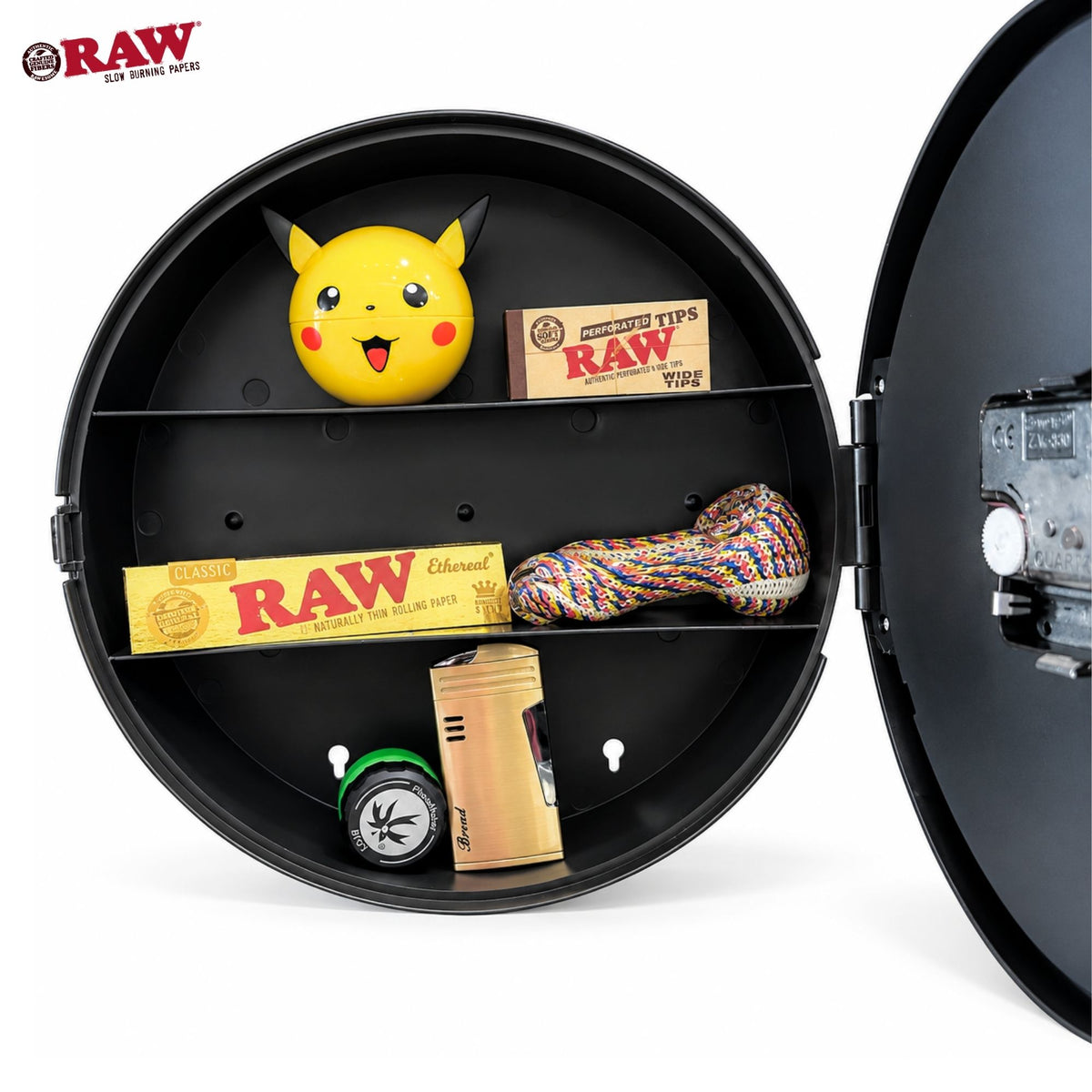 Raw Hidden Storage Wall Clock