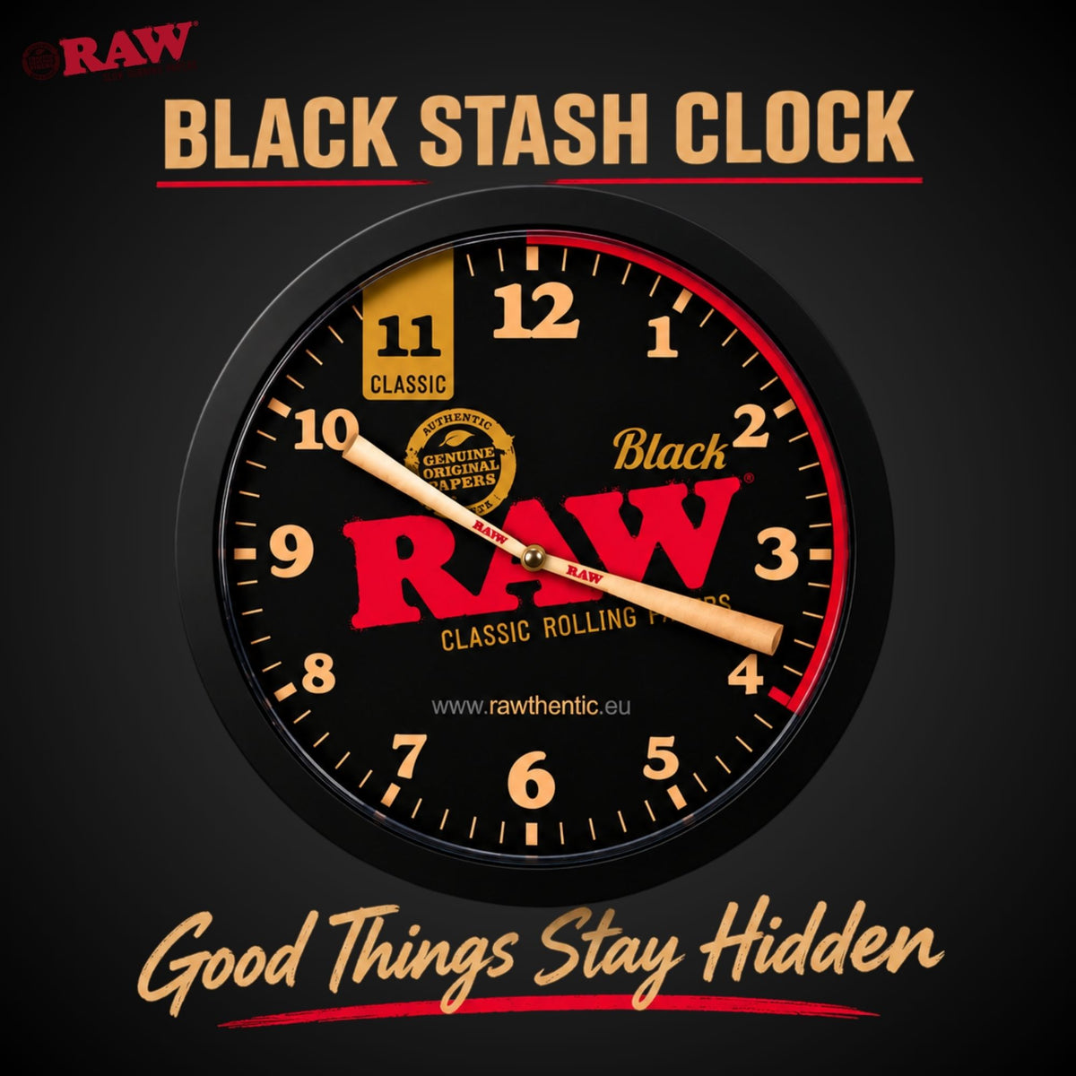Raw Secret Stash Wall Clock